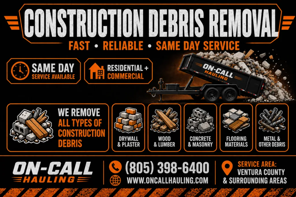 Construction Debris Removal in Ventura County